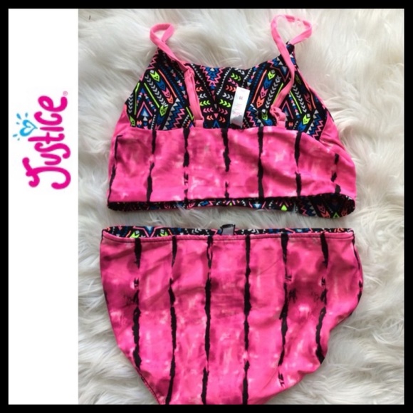 🎈SALE🎈JUSTICE Reversible Geo/Tie Dye Bikini - Picture 5 of 9